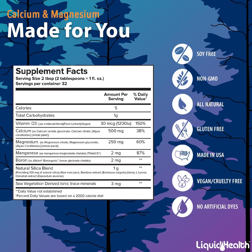 LIQUIDHEALTH Vegan Beauty Sleep Liquid Vitamin Supplement Bundle with Vegan Liquid Collagen + Biotin, Calcium Magnesium Liquid Vitamins, Sleep Well Melatonin Drops - Hair/Skin/Nail Health & Relaxation