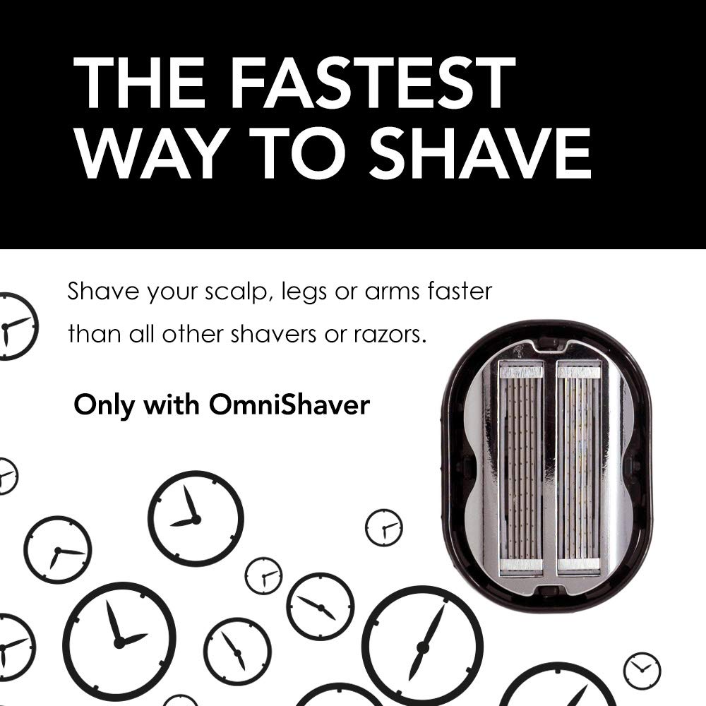 OmniShaver Kit - Premium OmniShaver The Fastest Way to Shave your Head, Legs, Arms, Body | Shaving Razor Self Cleans and Strops During Use, Durable Blades Head Shaver for Bald Men BEST Shave Butter
