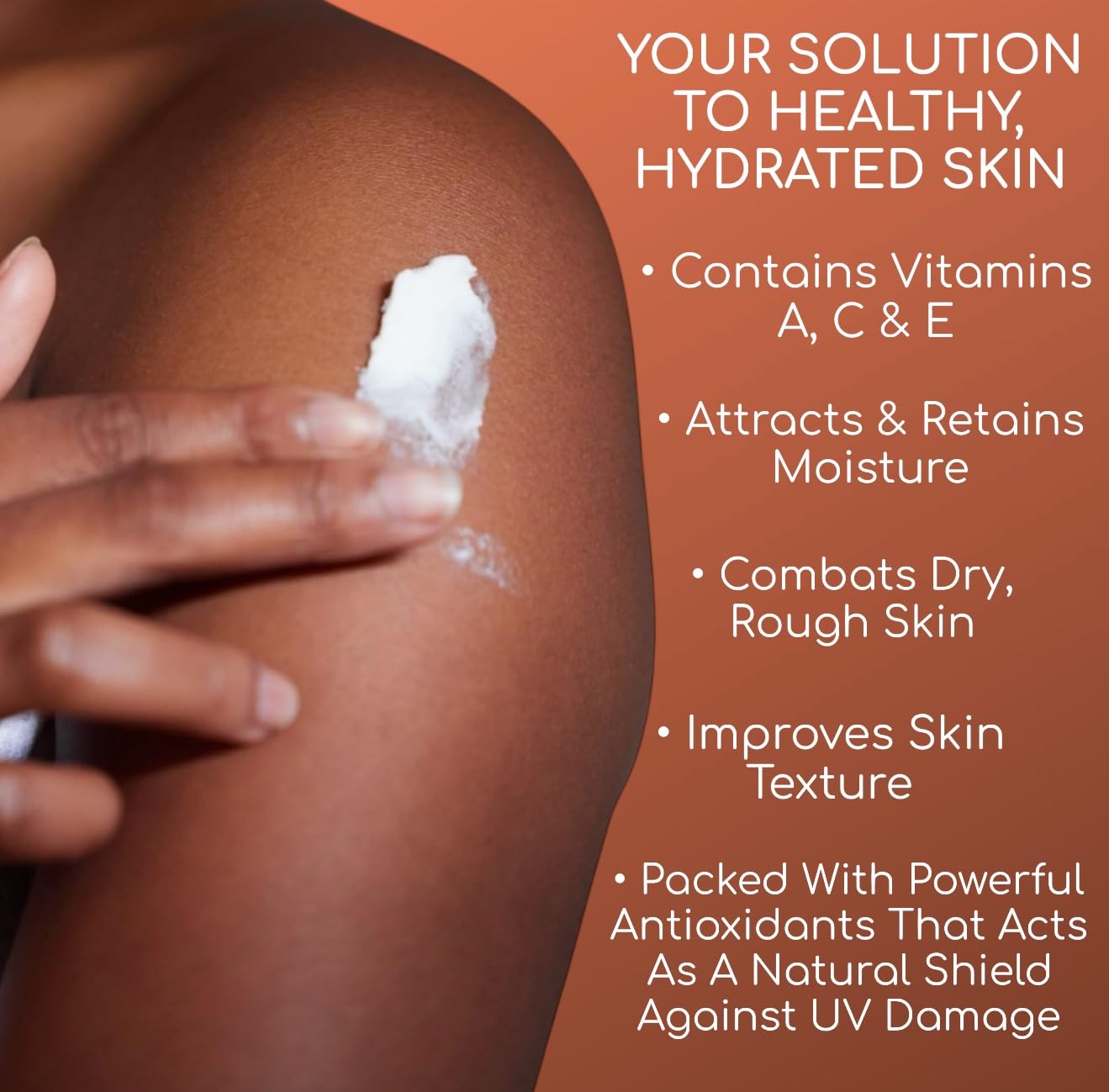 EUMELANIN RICH Bunda Body Butter Whipped Shea & Cocoa Butter Infused With Moringa Oleifera & Sodium Hyaluronate-Intense Hydration for Dry Crepey Skin 10.6oz