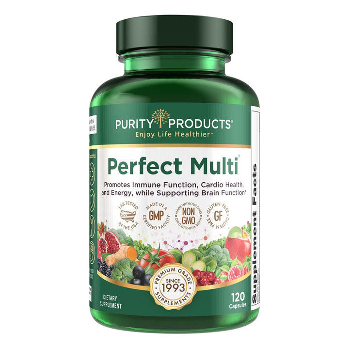 Purity Products Perfect Multi - Multivitamin Packed with Vitamins, Minerals and Phytonutrients - 60 Breakthrough Nutrients - Support for Healthy Immunity, Normal Energy Levels - 120 Capsules (1)