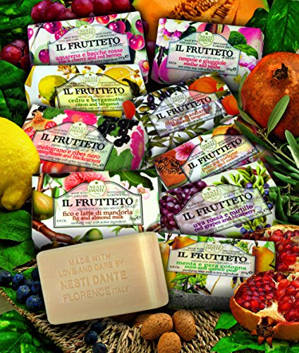 Nesti Dante Il Frutteto Peach and Melon Natural Fruit Scented Bar Soap for Bath Hands and Body 250g