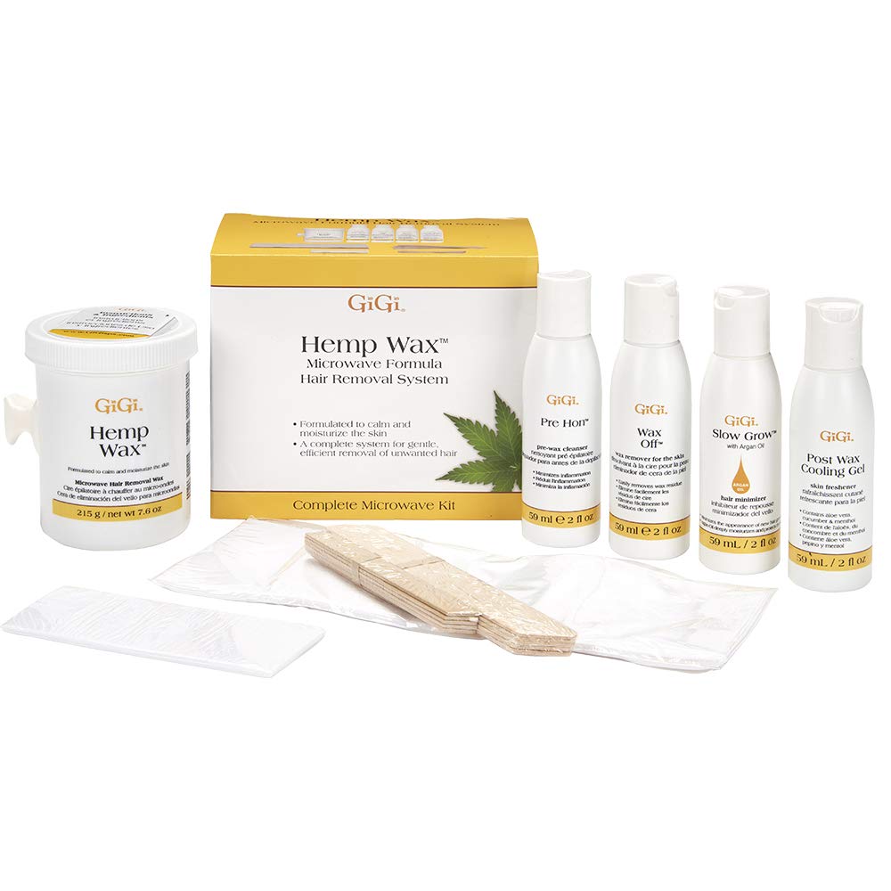 GiGi Hemp Wax Microwave Formula Hair Removal System Complete Microwave Kit 35 Piece Kit
