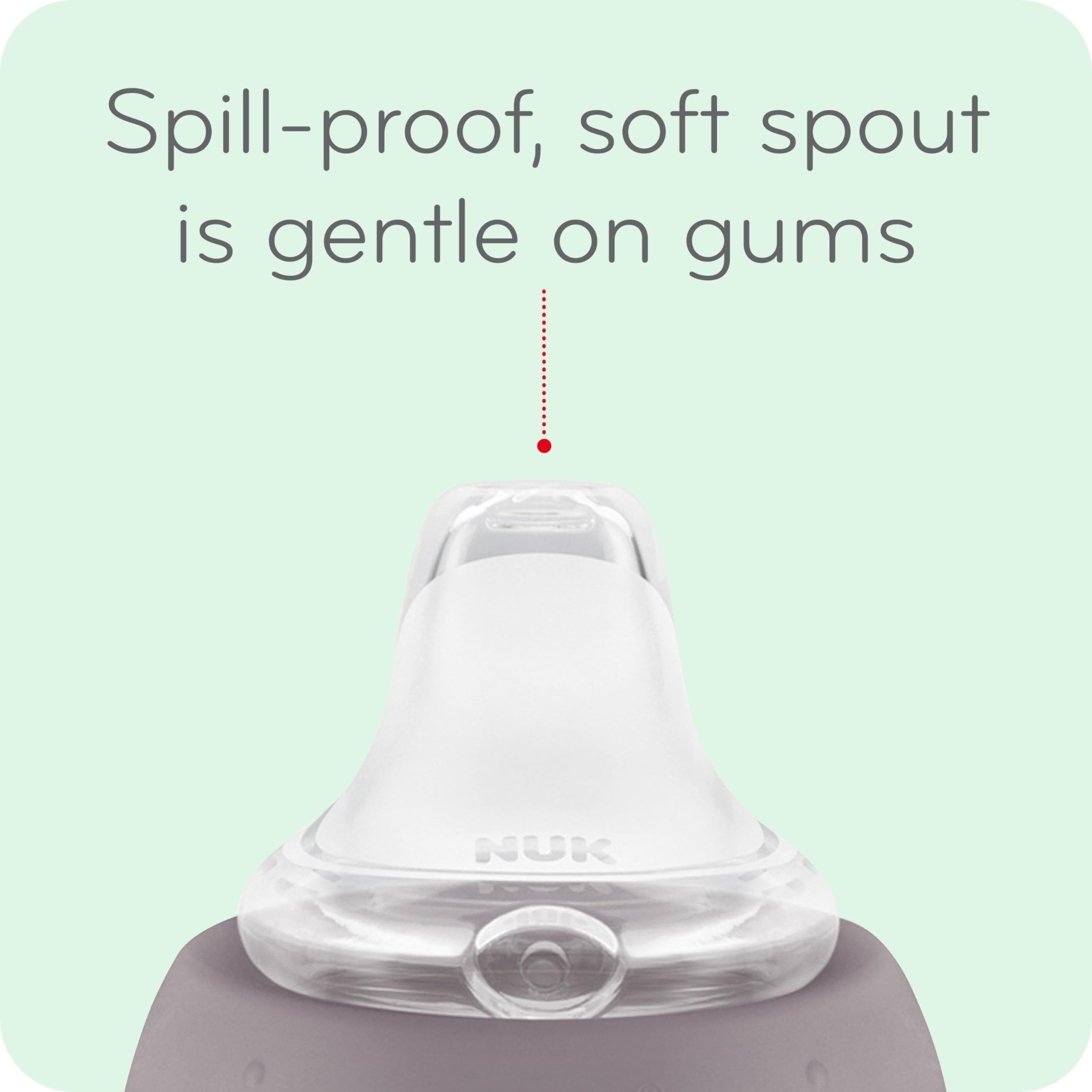 NUK Active Spill Proof Sippy Cup, 10 oz, 2 Pack, 8+ Months, Pink – BPA Free, Spill Proof Sippy Cup