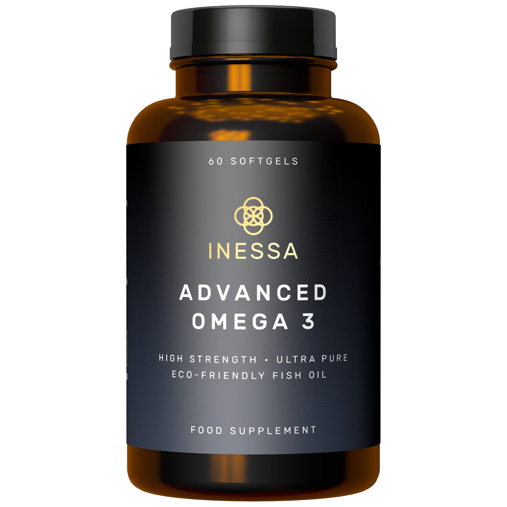 Omega 3 Fish Oil 1200mg (480mg EPA/360mg DHA per Capsule) High Strength, Ultra Pure, Eco Friendly 60 Capsules, 2 Months Supply. GMP & Friends of The Sea Certification