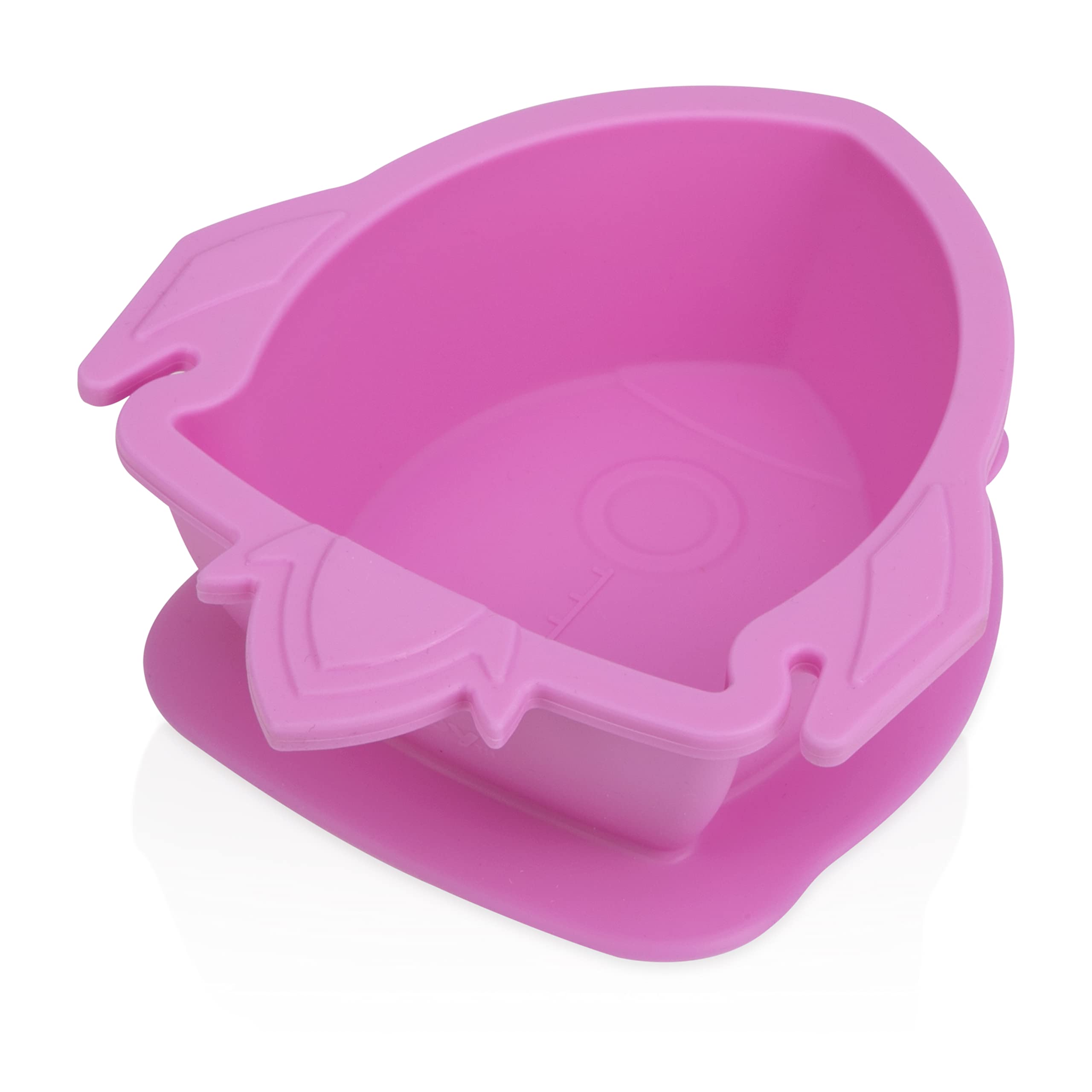 Nuby Sure Grip Silicone Rocket Bowl with Non Slip Base, 6m+, Pink