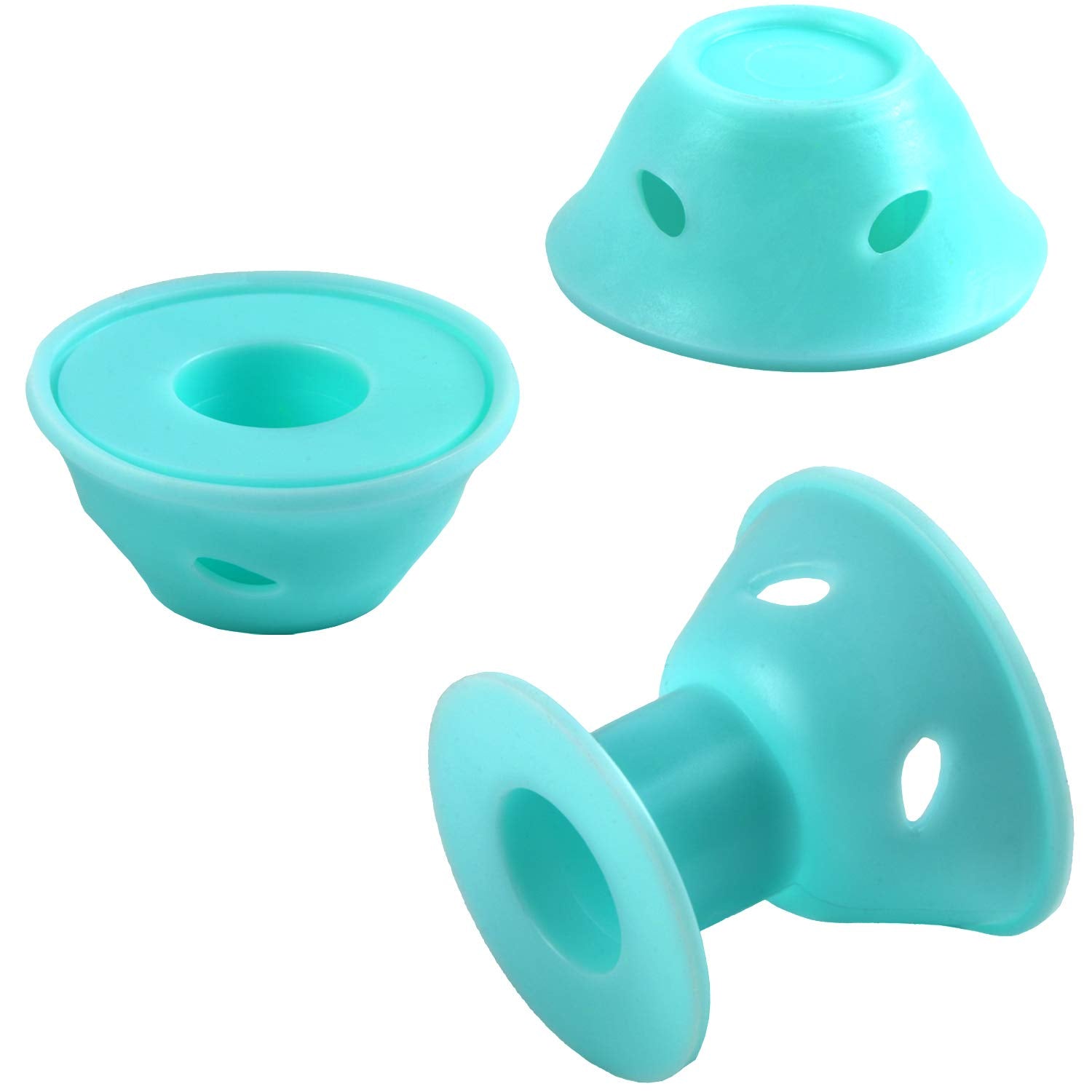 40 Pcs Magic Hair Rollers Include 20 pcs Large Silicone Curlers and 20pcs Small Silicone Curlers (Pale Cyan)