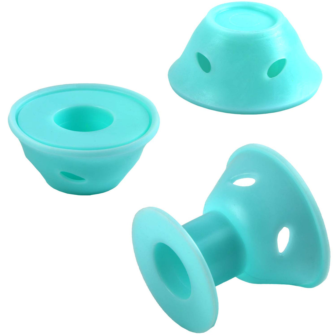 40 Pcs Magic Hair Rollers Include 20 pcs Large Silicone Curlers and 20pcs Small Silicone Curlers (Pale Cyan)