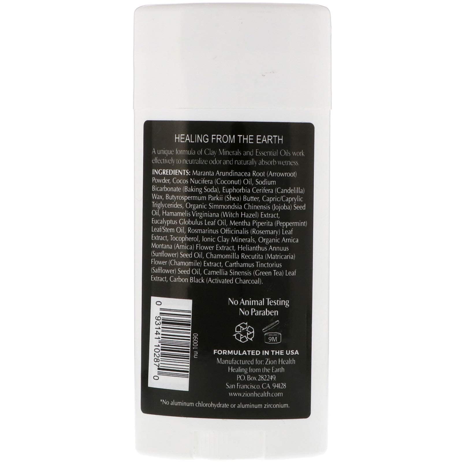 ClayDry Natural Deodorant- Charcoal Mint