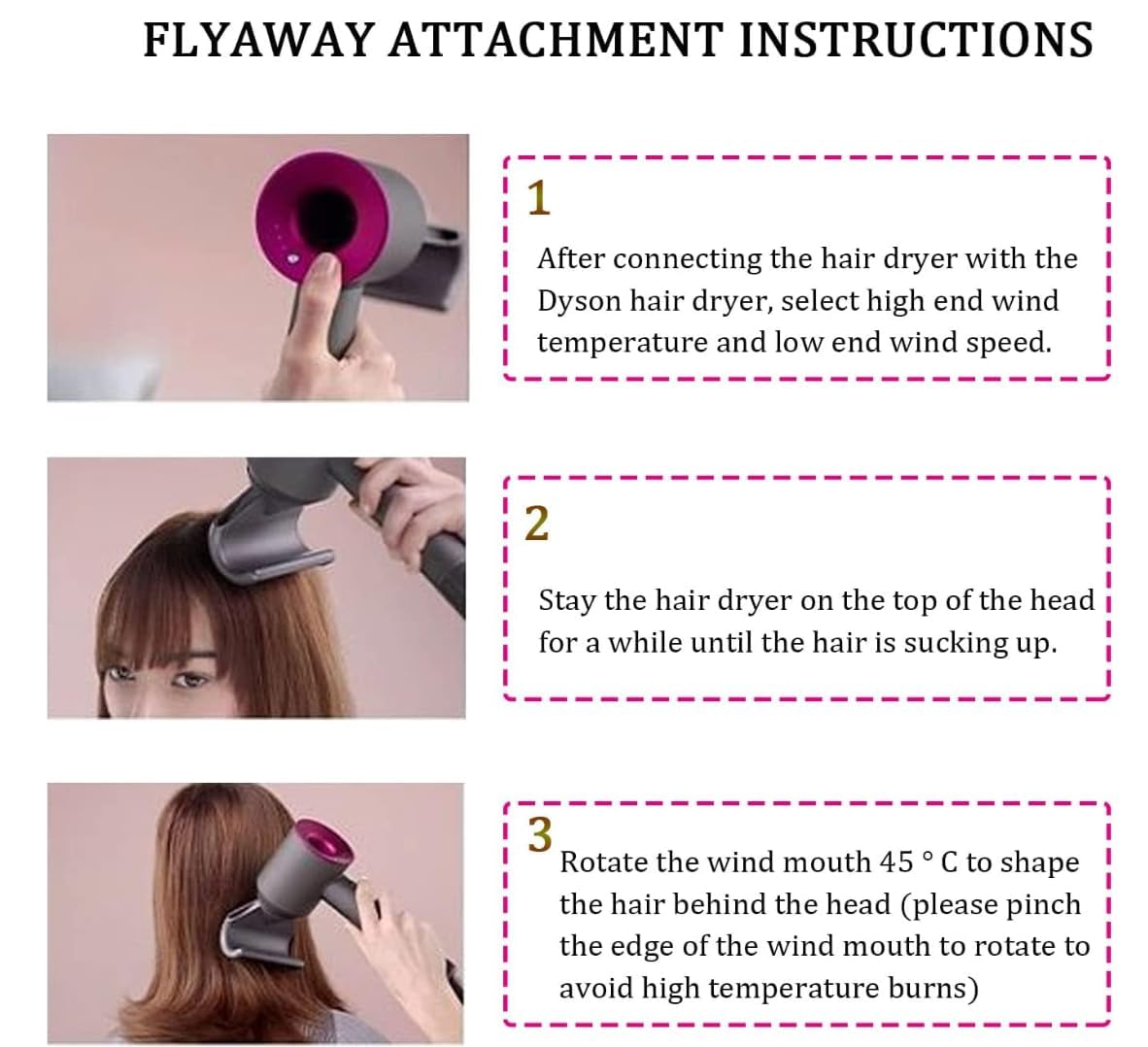 Chuancheng Flyaway Attachment Nozzle for Dyson Supersonic Hair Dryer HD01 02 03 04 08 Tool (Grey)