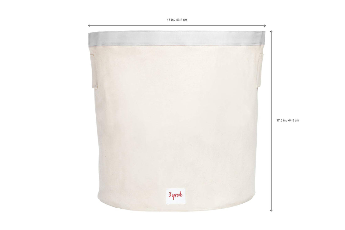 3 Sprouts Canvas Storage Bin - Laundry and Toy Basket for Baby and Kids