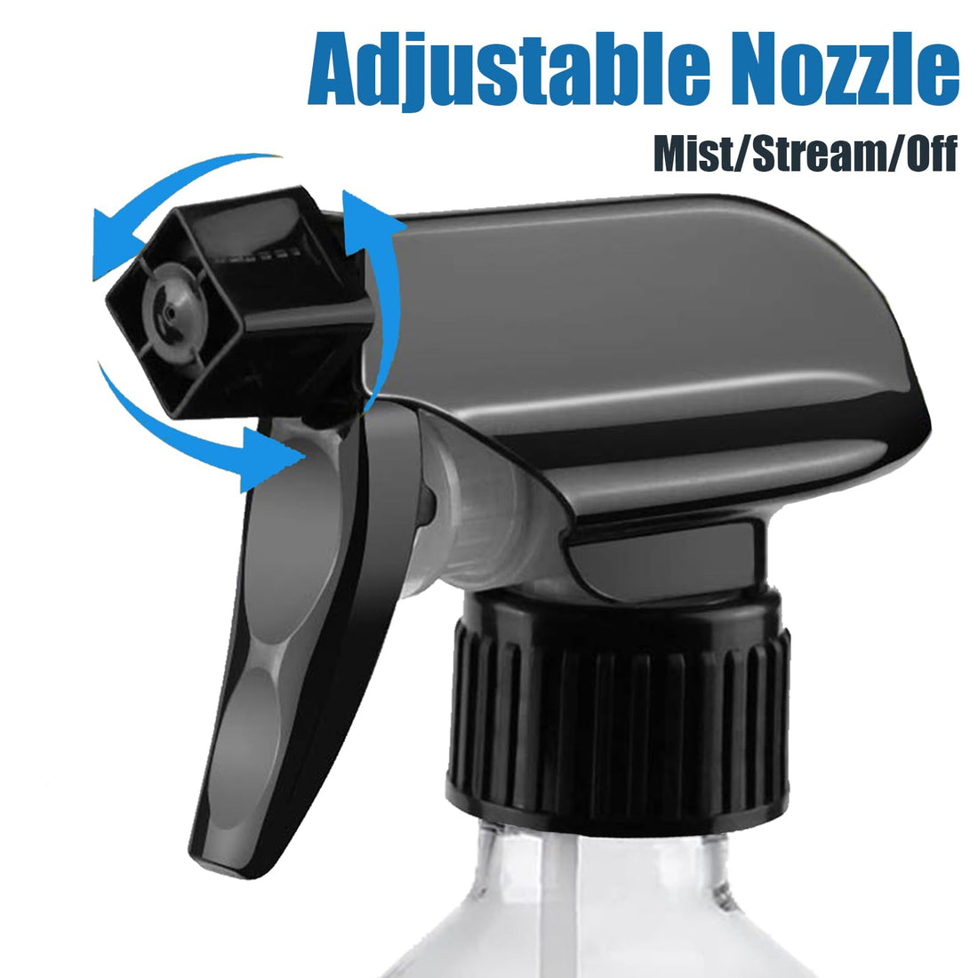 FANSTINOW Plastic Spray Bottles for plant - 10oz/300ml - Mist Stream - No Clog No Leak, Easy to Grip with Adjustable Nozzle for Hair, Cooking, Cleaning - BPA Free