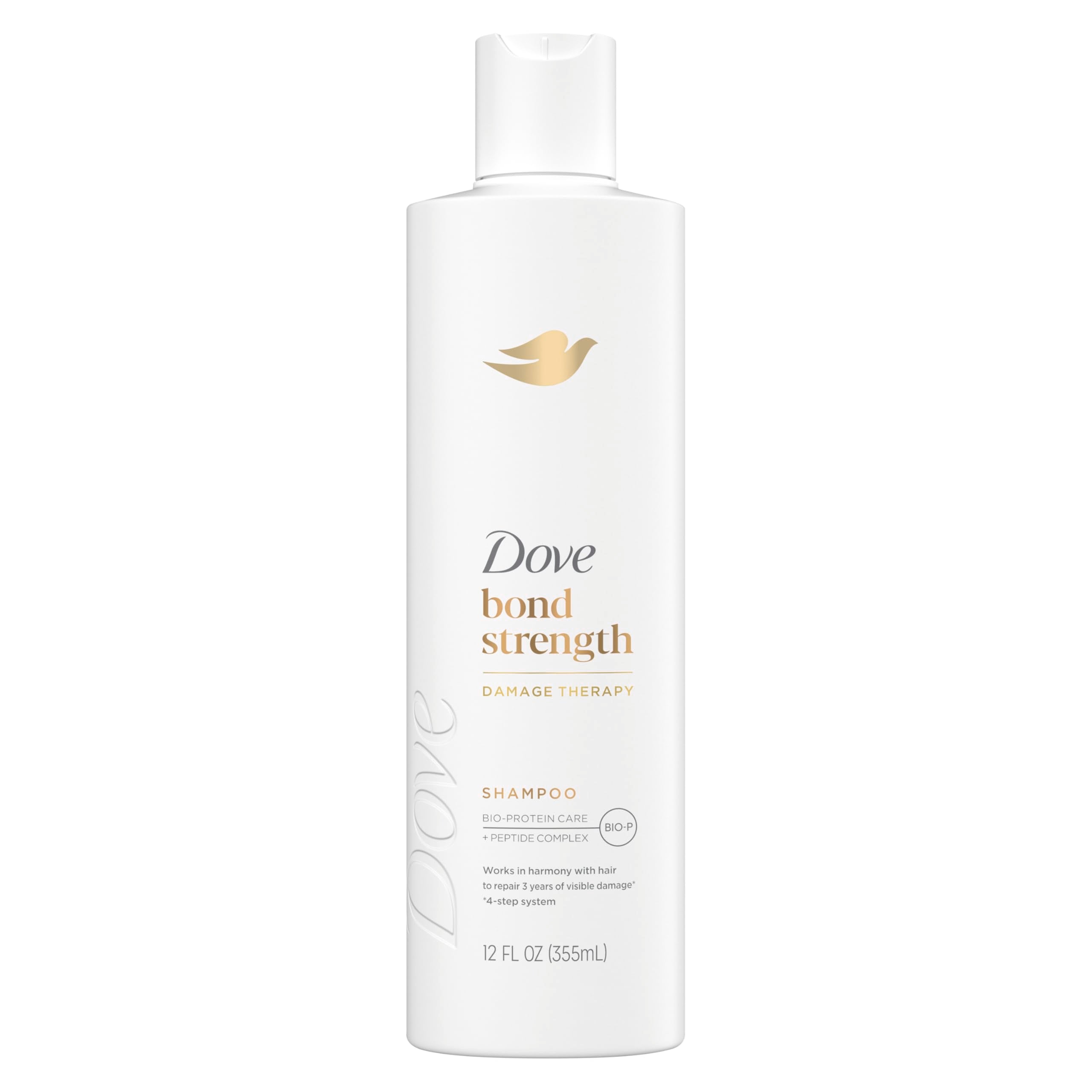 Dove Shampoo Bond Strength for Chemically Damaged Hair with Bio-Protein Care Technology and Peptide Complex 12 Fl Oz