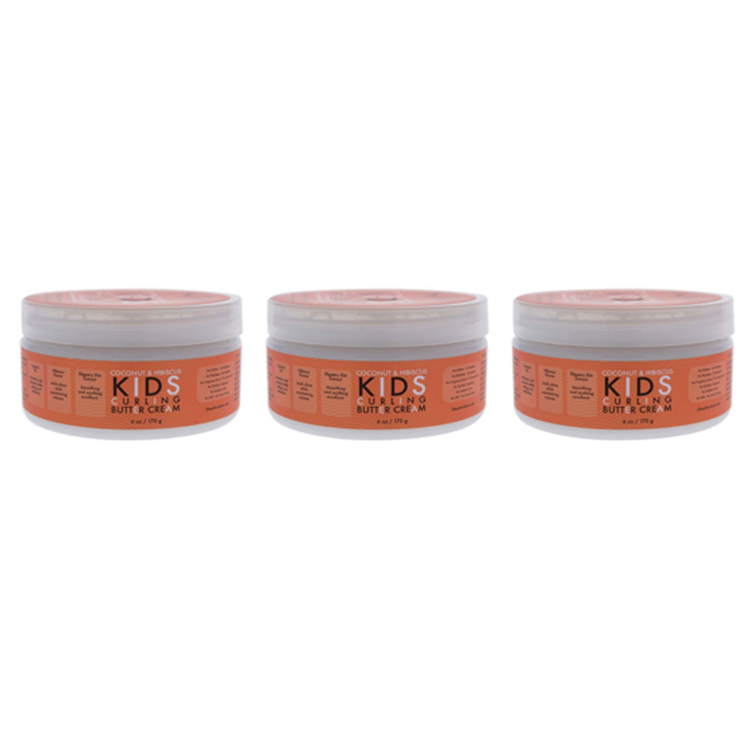 Shea Moisture Kids Curling Cream Coconut/Hibiscus 6 Ounce Jar (177ml) (3 Pack)