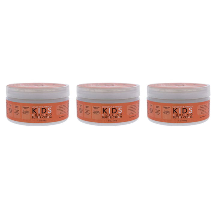 Shea Moisture Kids Curling Cream Coconut/Hibiscus 6 Ounce Jar (177ml) (3 Pack)
