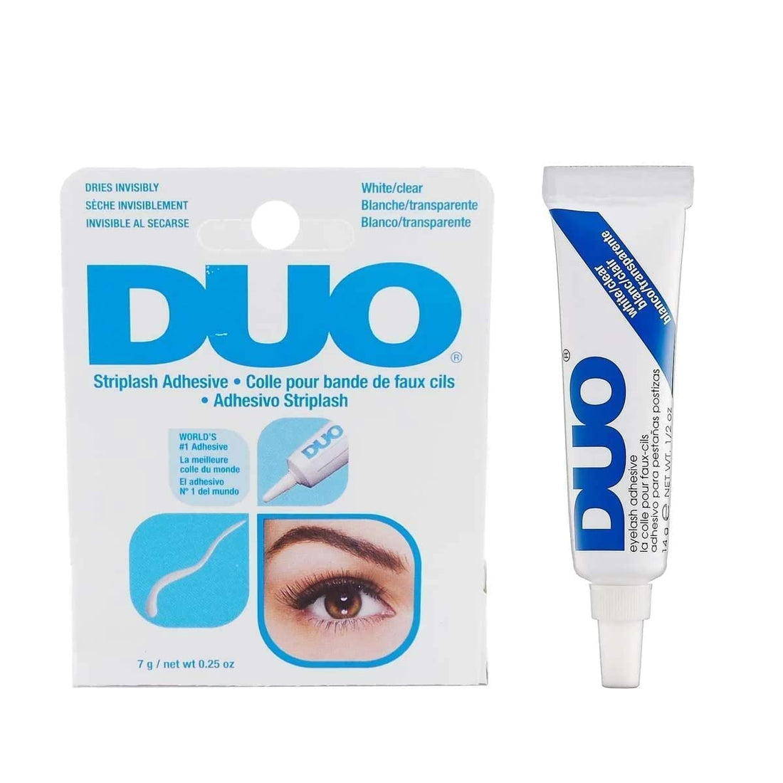 DUO Strip Lash Adhesive White/Clear, for Strip False Eyelash, 0.25 oz, 1-Pack