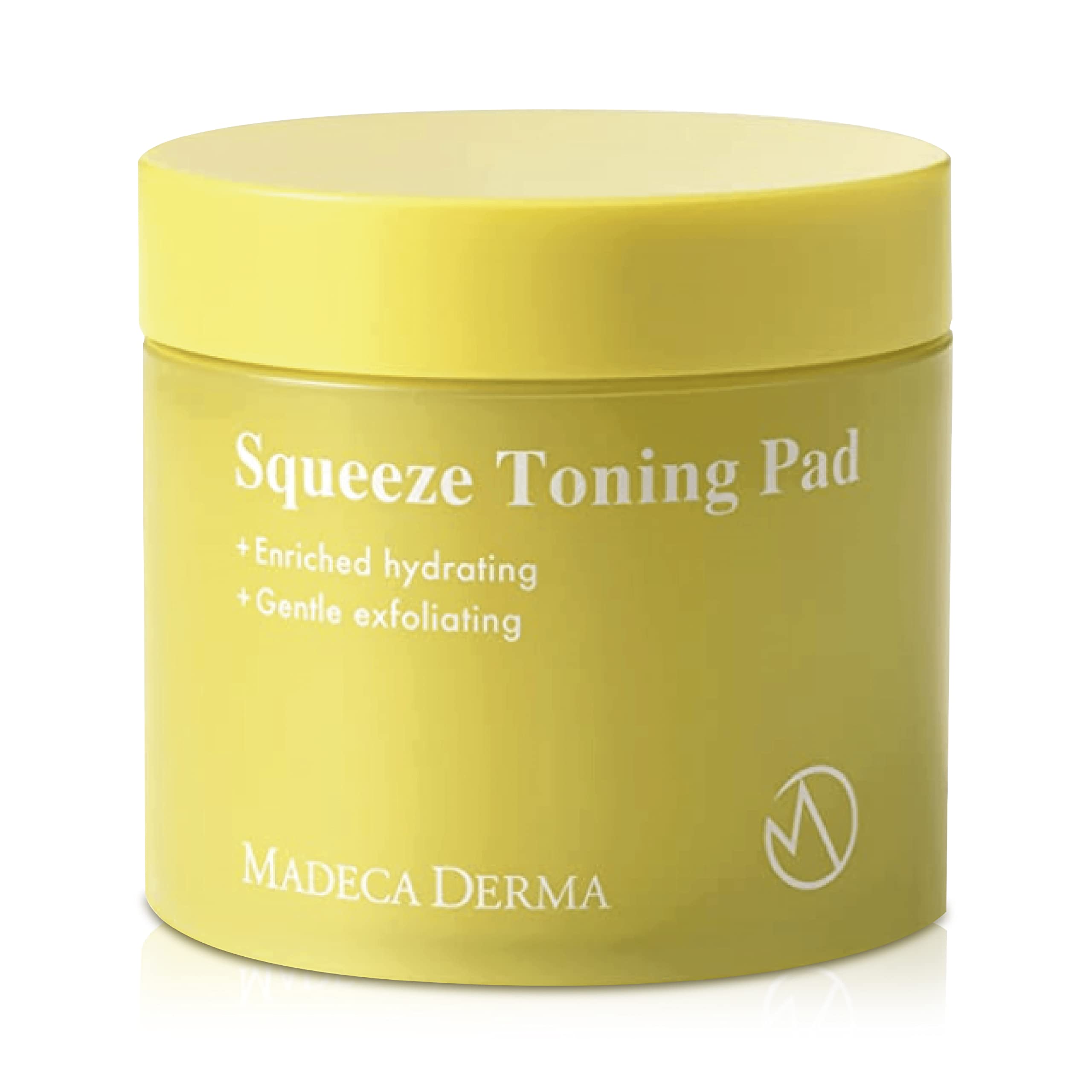 MADECA DERMA Squeeze Toning Facial Pad – Hydration & Exfoliation with Prickly Pear Cactus, Centella Asiatica, and Low-pH Toner Essence, Korean Skincare with 100% Pure Cotton Pads(70 Pads / 4.73 fl oz)