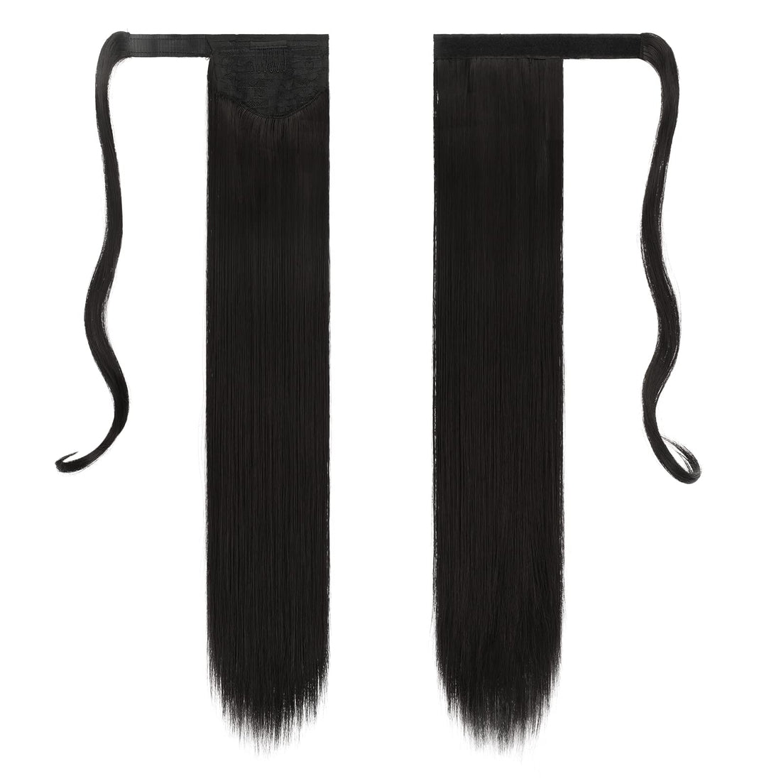 FESHFEN Straight Ponytail Extensions 28 Inch Long Wrap Around Synthetic Hair Piece Clip in Ponytail Hair Extensions Hairpiece for Women Girls 150g