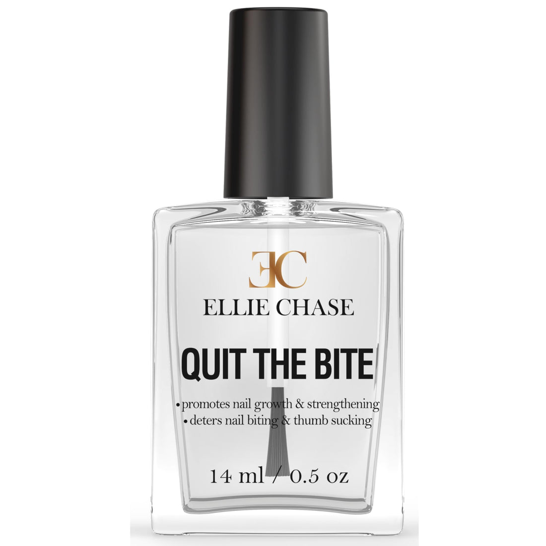 Ellie Chase Nail Biting Thumb Sucking Deterrent Polish No Formaldehyde Toluene or DBP, clear, 0.5 Fl Oz