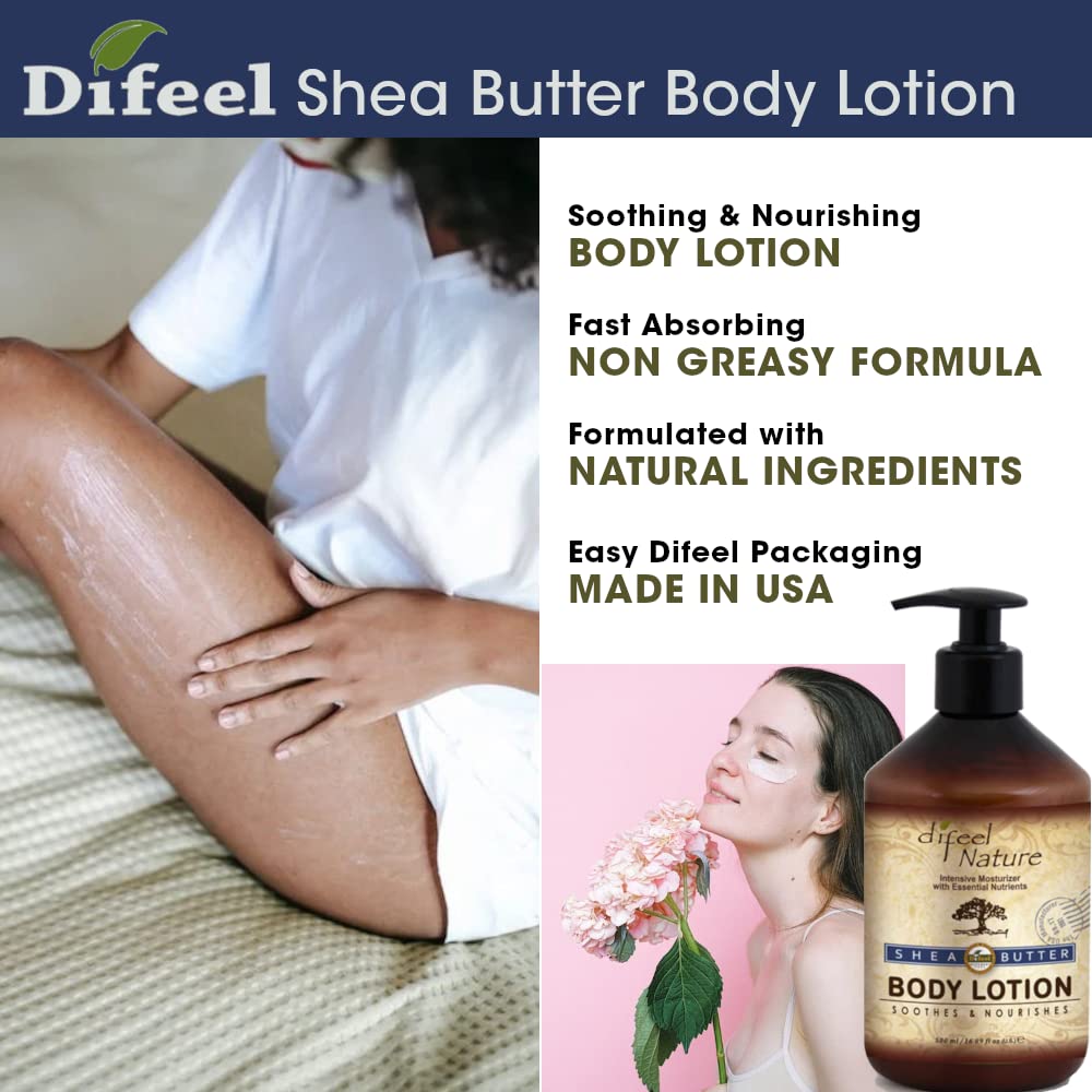Difeel Nature Moisturizing Body and Hand Lotion - Shea Butter 16.9 ounce