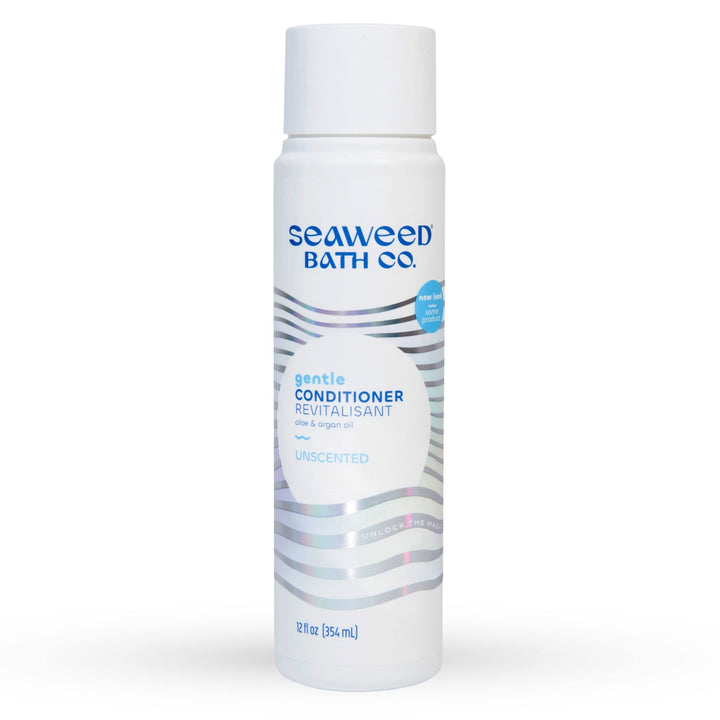 The Seaweed Bath Co. Moisturizing Conditioner, Unscented, Natural Organic Bladderwrack Seaweed, Vegan and Paraben Free, 12oz