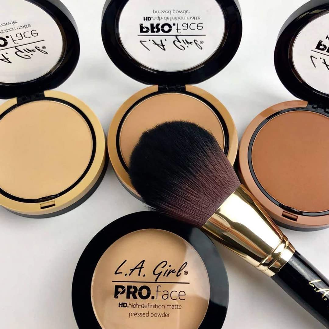 LA GirlHD PRO Face Pressed Powder (Compact) - Warm Honey, Long Wearing, Oil Controlling Formula, Flawless Finish, 7gm