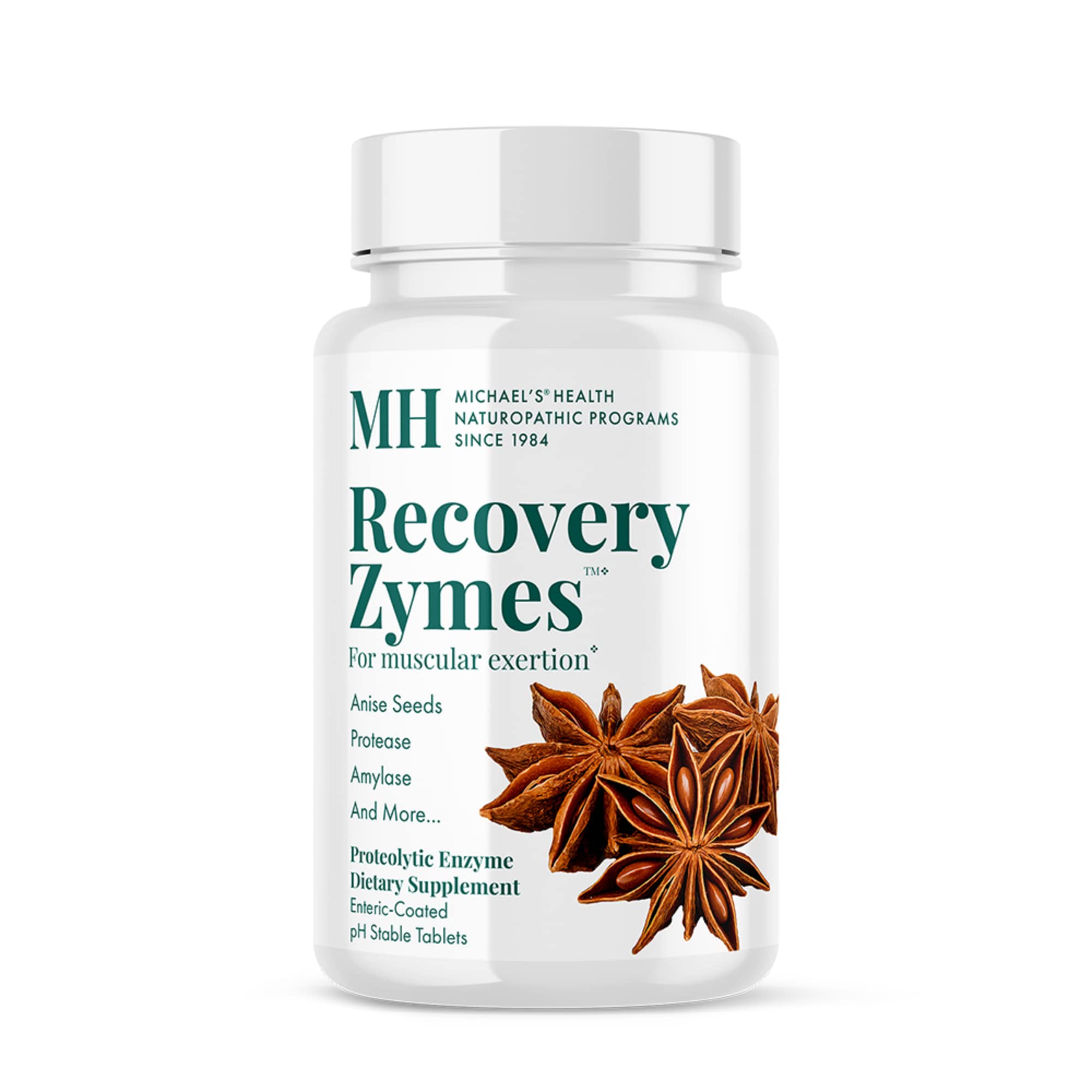 MICHAEL'S Health Naturopathic Programs Recovery Zymes - 180 Enteric Coated pH Stable Tablets - Proteolytic Enzyme Supplement - Supports Natural Inflammatory Response - 30 Servings