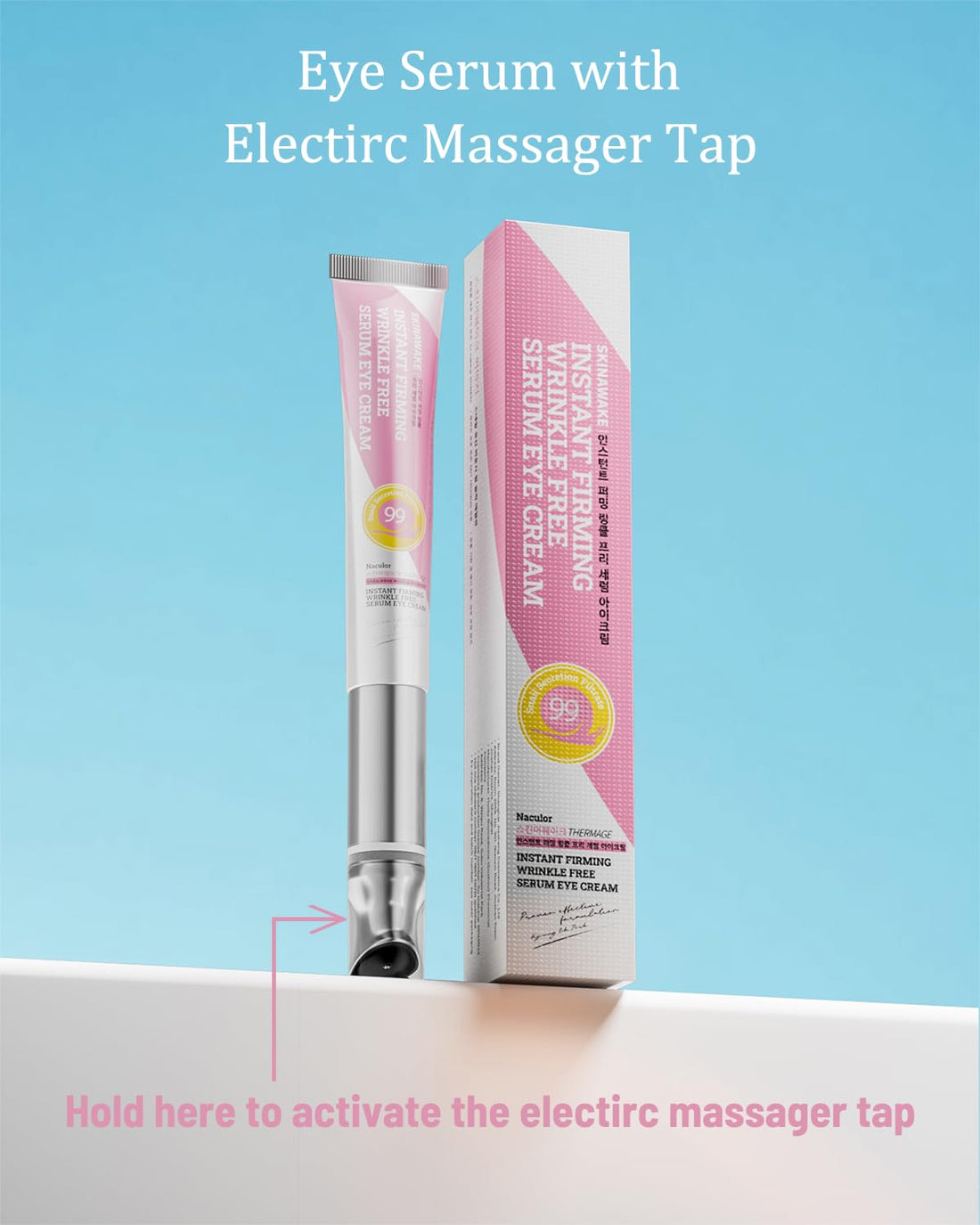 Naculor Snail Mucin 99% Eye Cream with Applicator/Massager, Smoothening & Firming Night Eye Serum, Snail Secretion Filtrate Complex for Dark Circles & Fine Lines