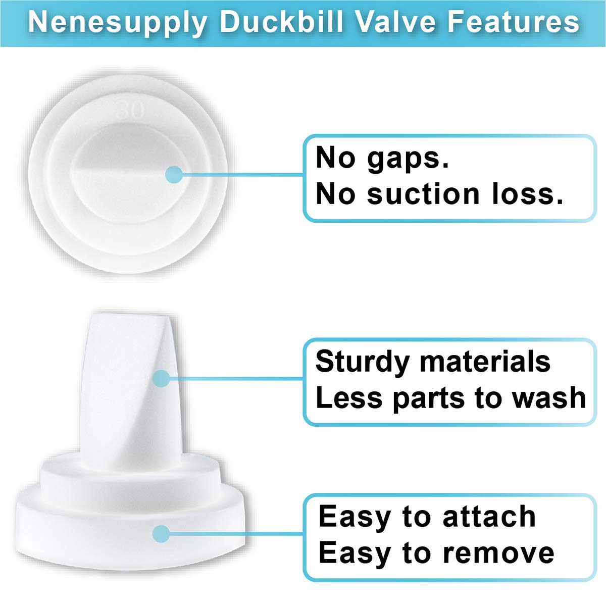 Nenesupply 6 pc Duckbill Valves Compatible with Medela and Spectra Pump Parts Use on Spectra S2 Spectra S1 and Pump in Style Harmony Symphony Replace Spectra Duckbill Valves and Medela Valve