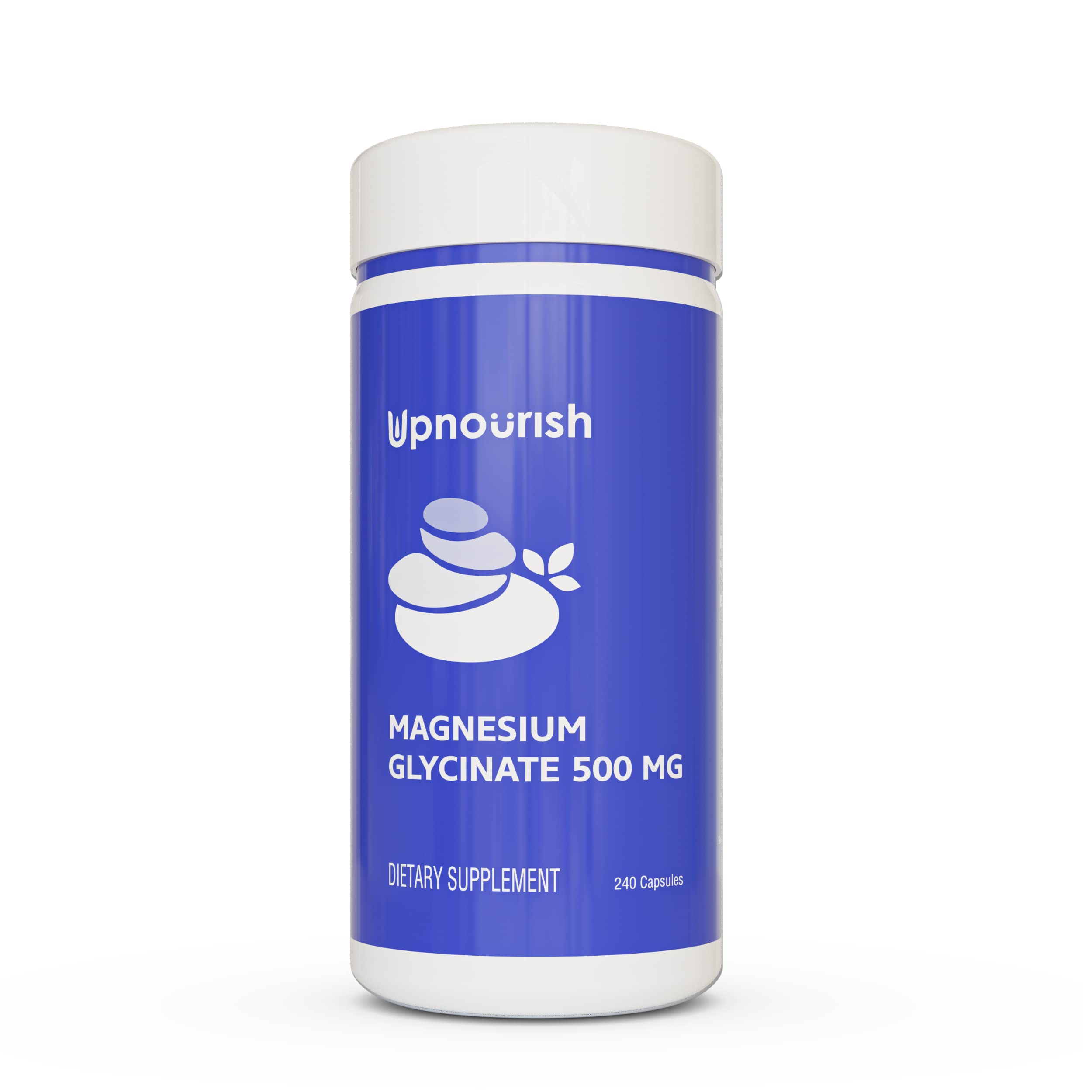 UpNourish Magnesium Glycinate Chelate 500mg Capsules - Highly Absorbable Chelated Magnesium - Pure Magnesium Supplement for Sleep & Calm Support, Nervous, Muscle & Bone Health