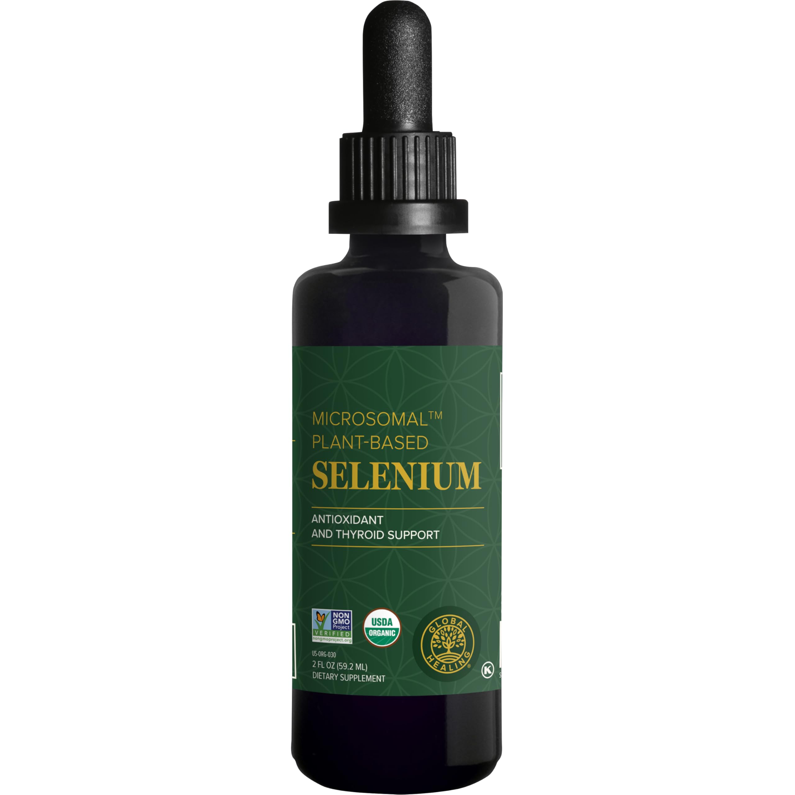 Global Healing Center - Selenium 200mcg, Selenium Supplement Drops with Organic Ingredients, Antioxidants for Thyroid and Immune Support, Non-GMO & Gluten-Free, for Men & Women - 2 Fl Oz