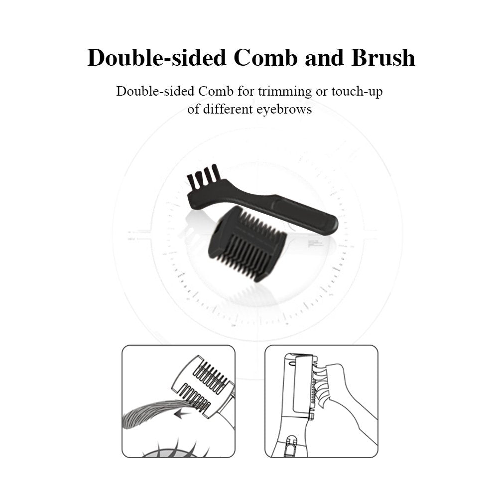 TOUCHBeauty Portable Eyebrow Trimmer for Women Metal Cover Battery Powered Mini Electric Hair Shaver Black