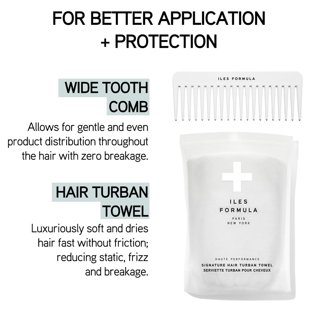 Iles Formula Limited Travel Edition Hair Care Set with Mini Shampoo, Conditioner, Finishing Serum, Comb, & Absorbent Turban Hair Towel, Travel-Friendly