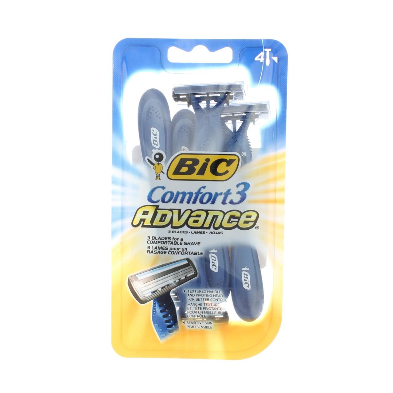 Bic Comfort 3 Advance Disposable Razor for Men, 4-Count (Pack of 2)
