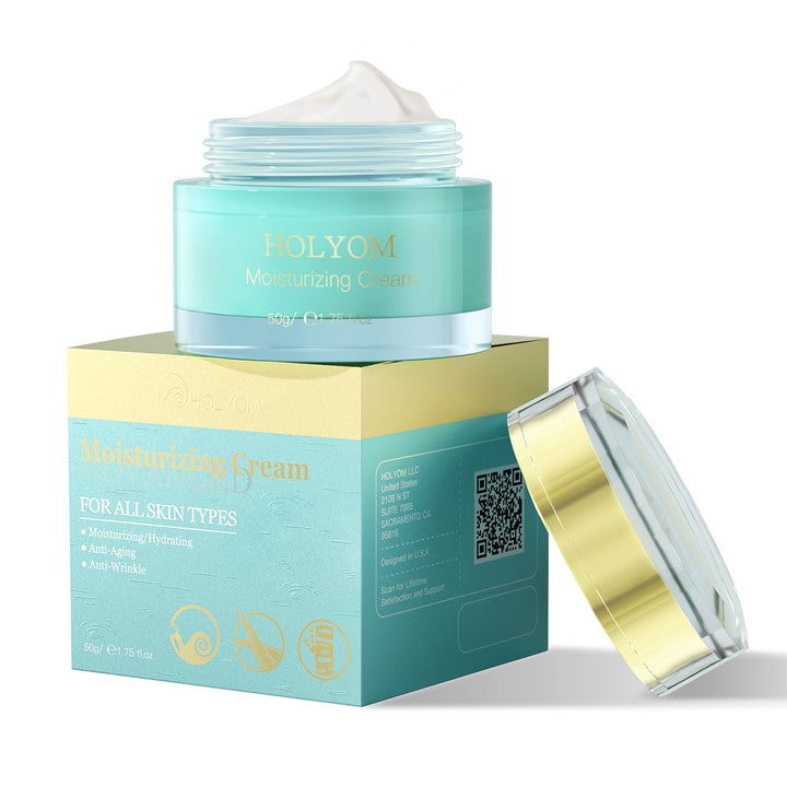 HOLYOM Anti-Wrinkle & Firming Face Moisturizer - Daily Facial Moisturizing Cream Repair & Hydrate Natural Formula for Fine Lines & Wrinkles Hydrating Moisturizing, 1.75 Fl Oz