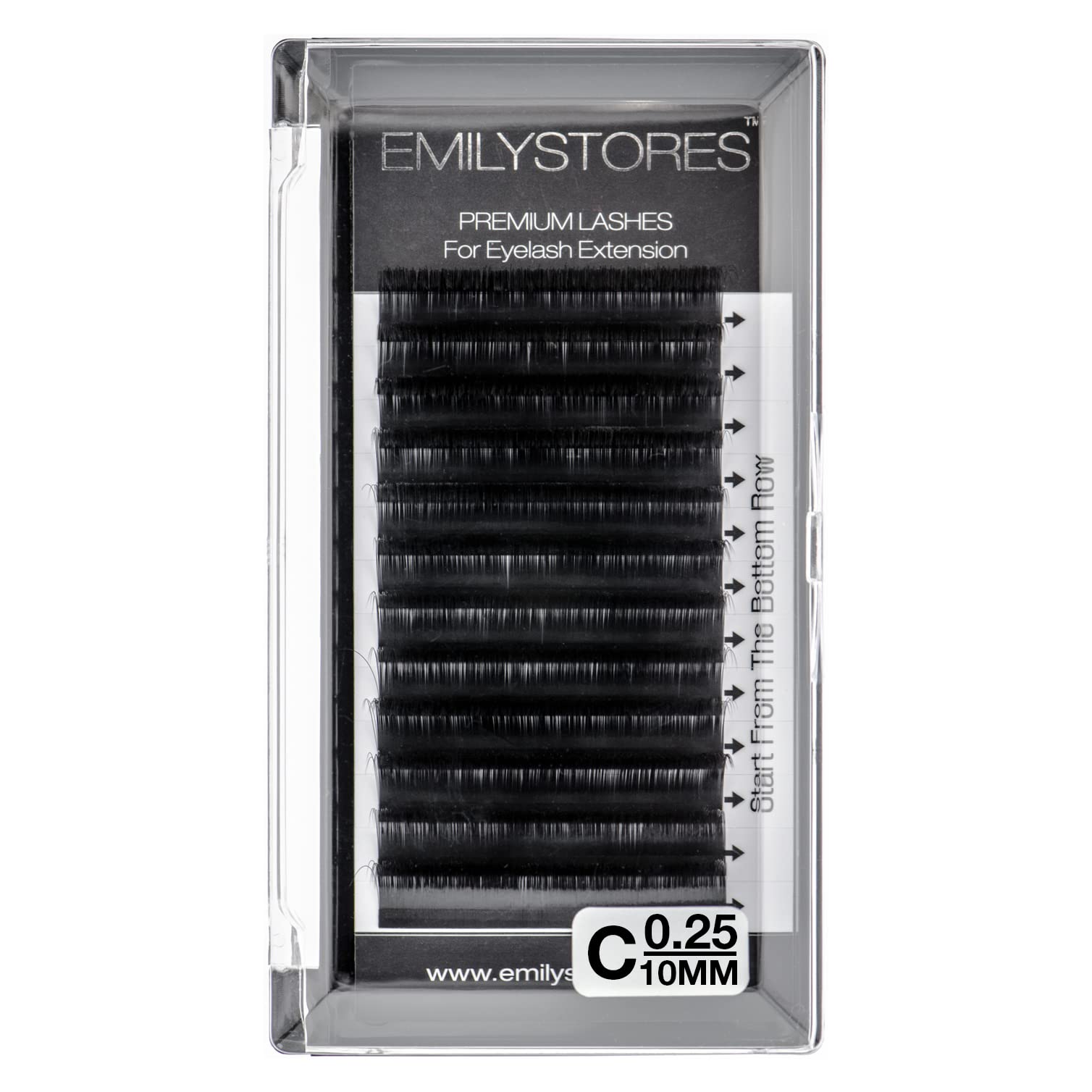 Emilystores Eyelash Extension Individual Loose Signature Mink Eyelash C Curl Thickness 0.25mm Length 10mm Silk Lashes