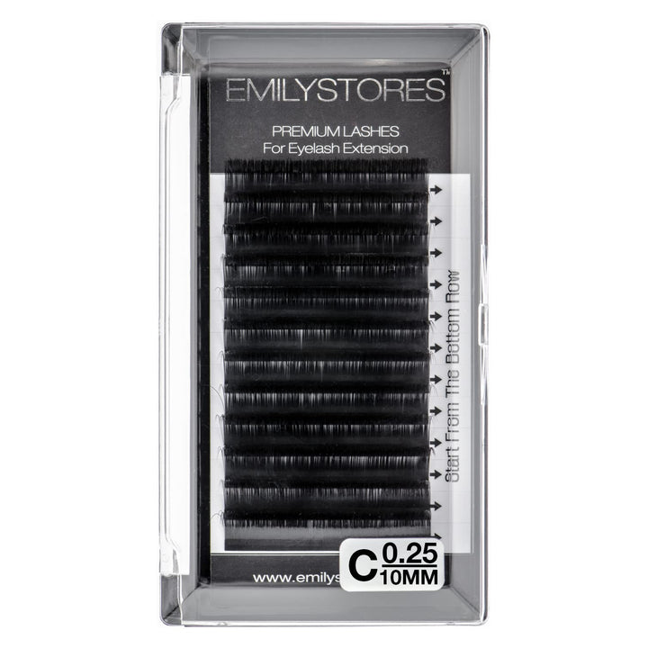 Emilystores Eyelash Extension Individual Loose Signature Mink Eyelash C Curl Thickness 0.25mm Length 10mm Silk Lashes
