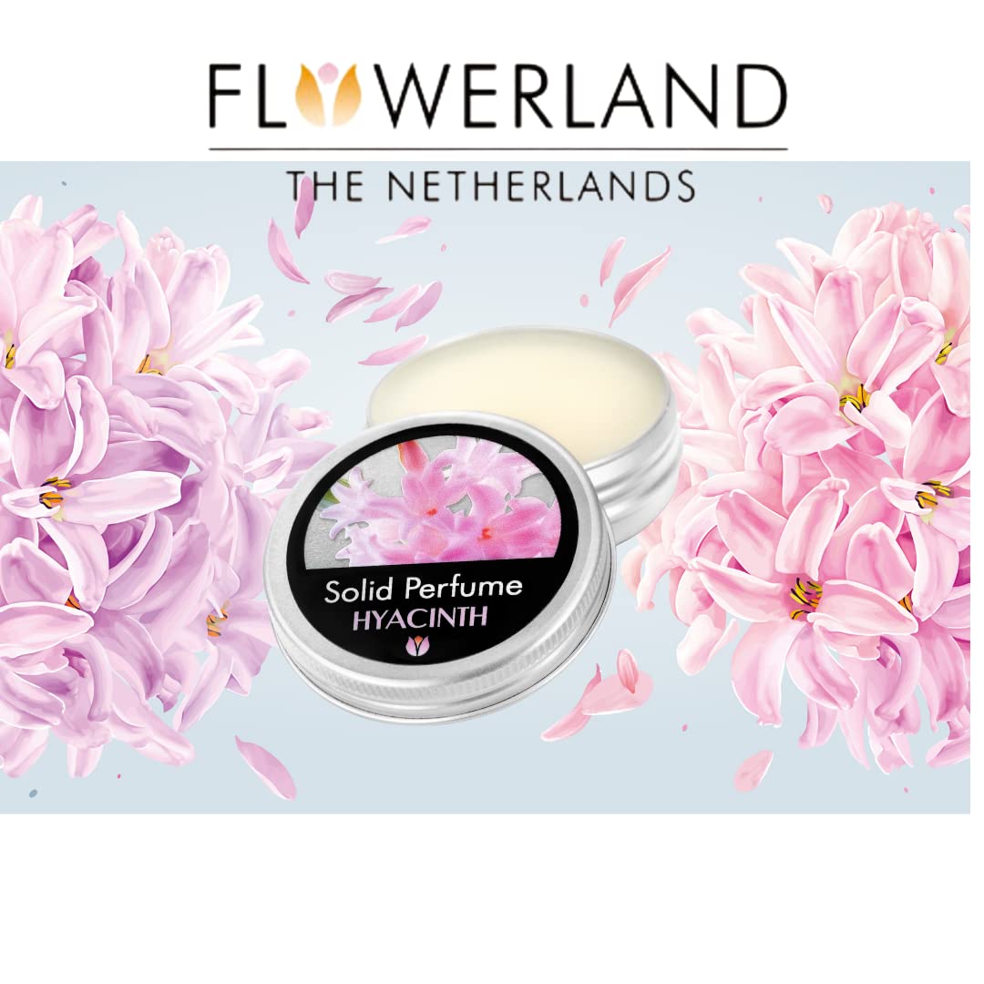 FLOWERLAND Solid Perfume - Portable Pocket Balm Perfume Perfect for Travel Use - Natural Fragrance Parfum for Men and Women - Natural & Vegan - Hyacinth (30ml)