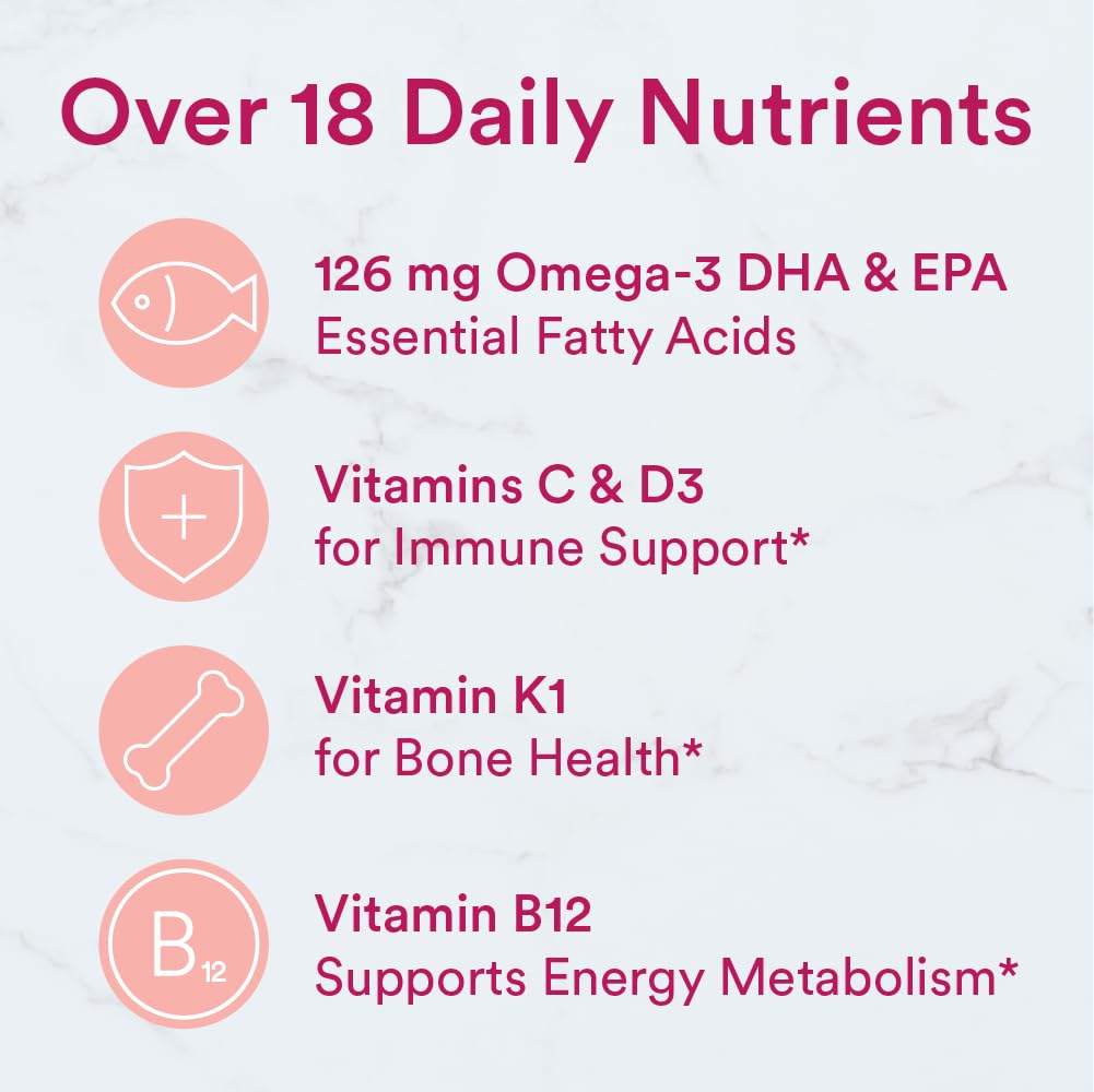 SmartyPants Women's Multivitamin Gummies: Omega 3 Fish Oil (EPA/DHA), Methylfolate, CoQ10, Vitamin D3, C, Vitamin B12, B6, Vitamin A, K & Zinc, Gluten Free, 180 Count (30 Day Supply)