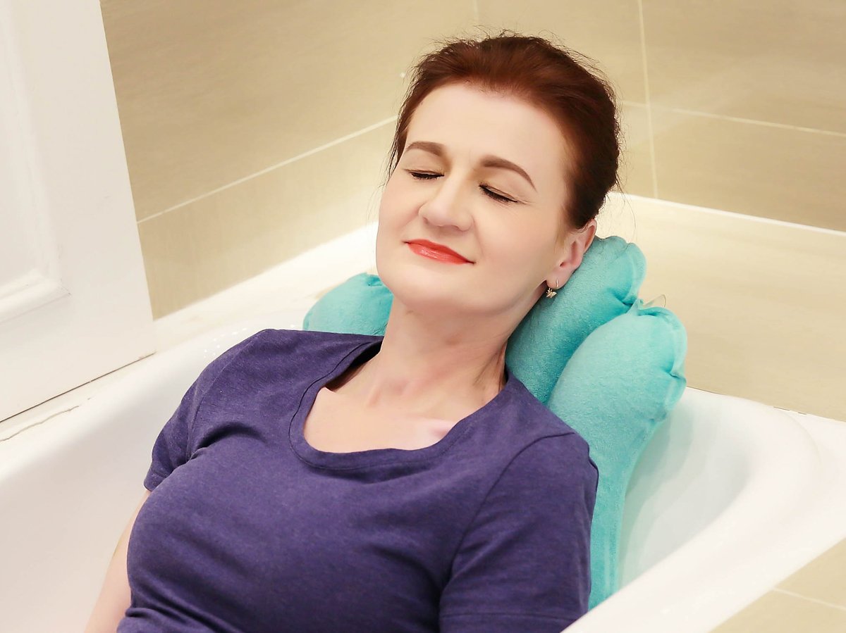 ObboMed HB-1200 Inflatable Bath Back Pillow - Terry Cloth
