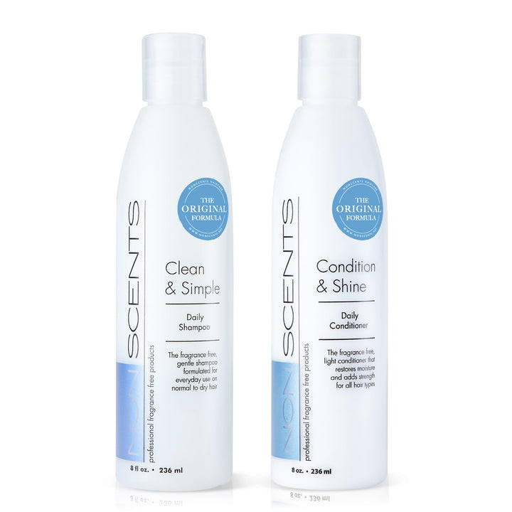 Nonscents Shampoo and Conditioner Set-Truly Unscented & Fragrance-Free. Great Lather!- No Allergy Causing Fragrances Added-Best Salon Quality- Beautifully Moisturizes= No Dry Hair!