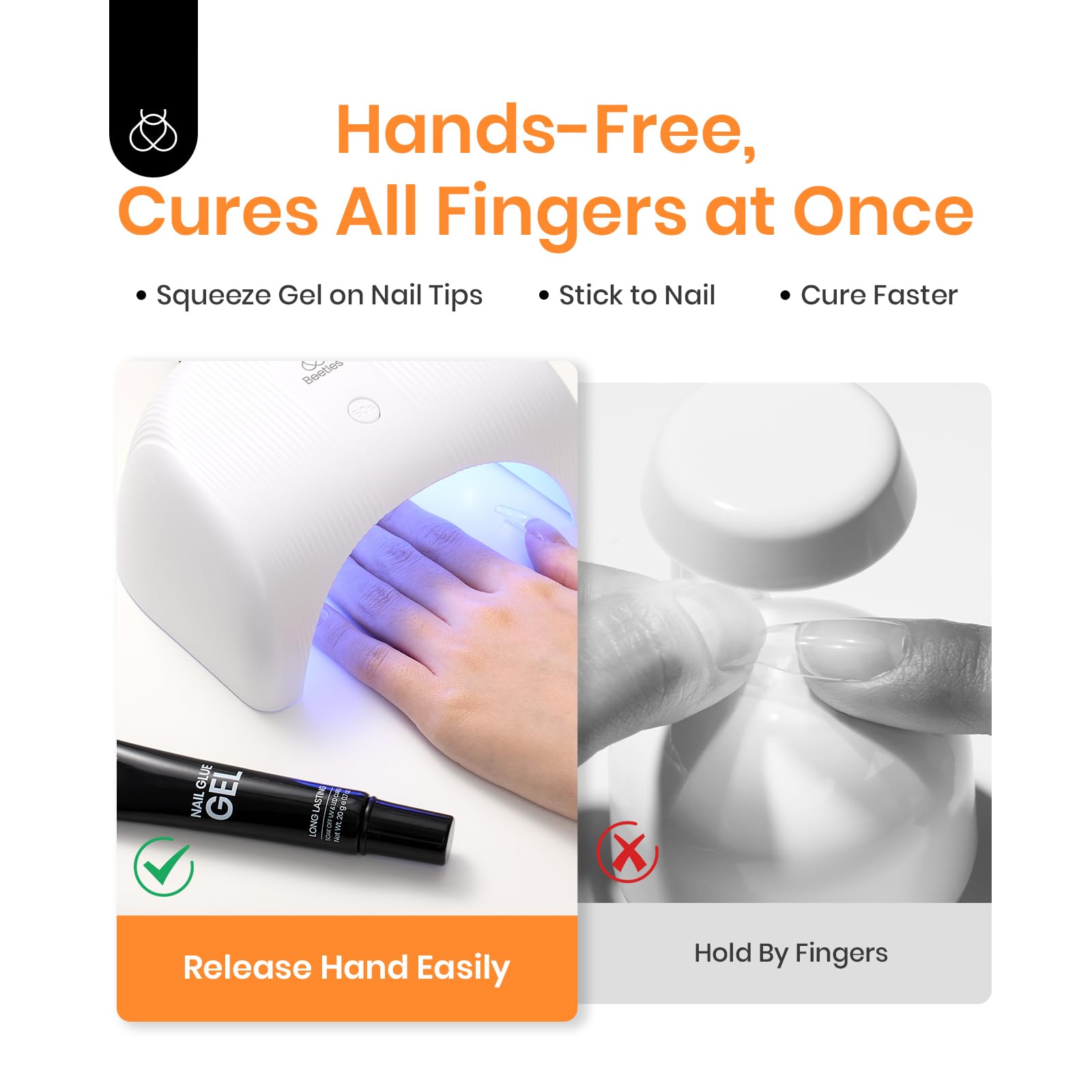 Beetles 2Pcs*20g Solid Nail Glue Gel, Tipex Soft Nail Tips Glue Super Strong for Acrylic Nails Extension Fake Nails Press On Nails, Fall Halloween Nails, U V Light Required