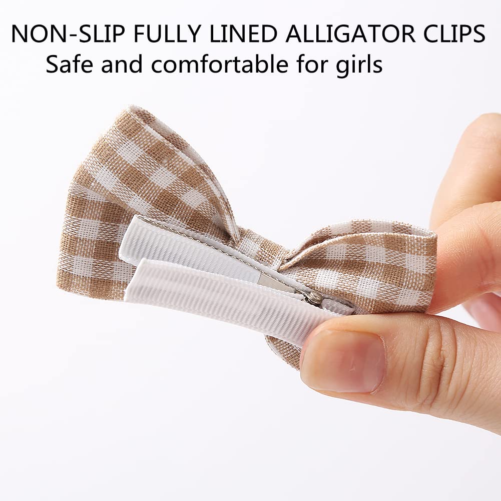 Baby Hair Clips Fully Lined Non Slip Hair Pins Baby Girls Hair Bows Barrettes Hair Accessories for Little Girls Infants Toddlers