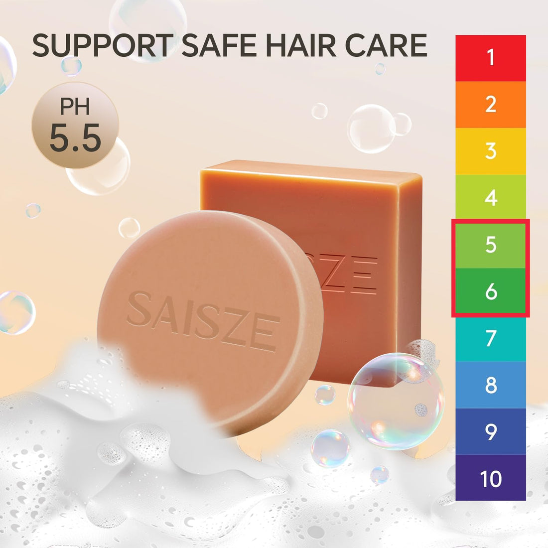 SAISZE Rice Water Shampoo Bar and Conditioner Set for Hair Soft and Strengthening, 2 Bars