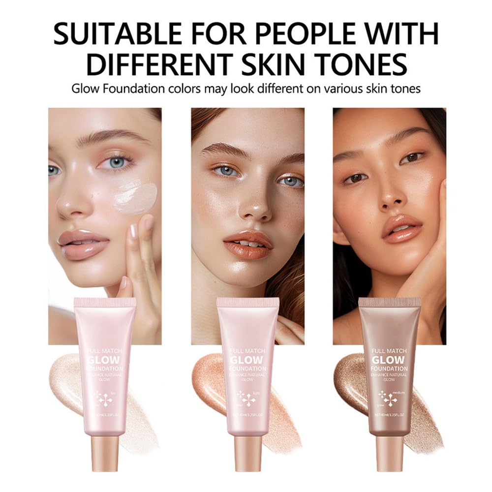 Natural Glow Illuminator Glotion - Hydrating, Long-Lasting Highlighter for Face & Body with Sheer to Light Buildable Coverage and Radiant, Sun-Kissed Look, 1.35 fl oz (#3 Medium, 1 Piece)