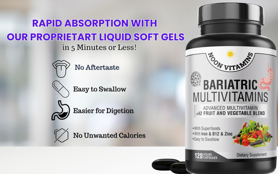 Bariatric Multivitamin with Iron for Women & Men All-in-One 42 Superfood Blend for Post-Surgery Easy-to-Swallow -2-Month Supply (- Superfood Blend for Energy, Halal - Made in USA (120 Capsules)