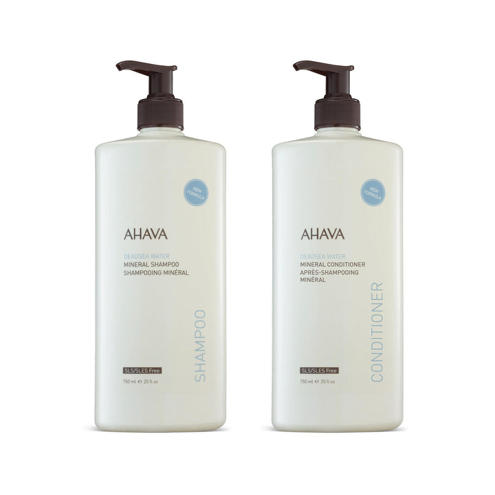 AHAVA Dead Sea Mineral Shampoo and Conditioner Set, 25 Fl Oz