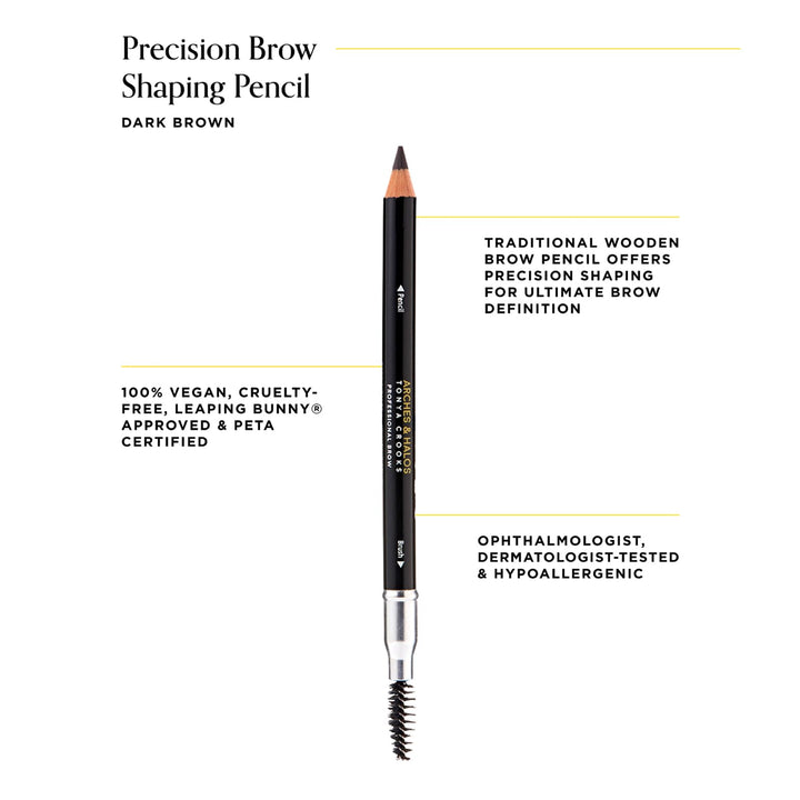 Arches & Halos Precision Brow Shaping Pencil in Dark Brown, 0.2 oz