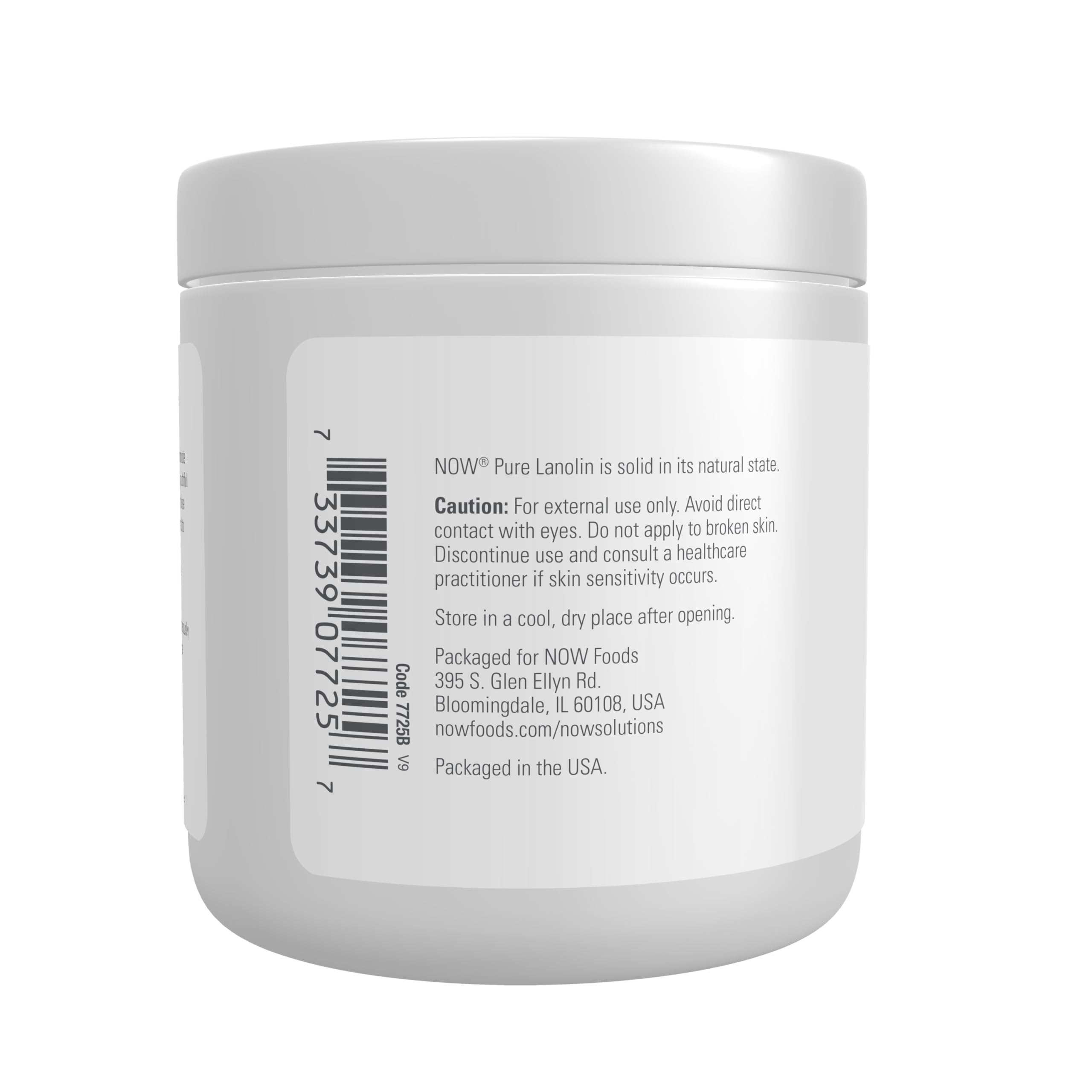 NOW Foods Solutions, Pure Lanolin, Wind and Harsh Environment Skin Protectant, Thick Jelly, For Rough Dry Skin, 7-Ounce