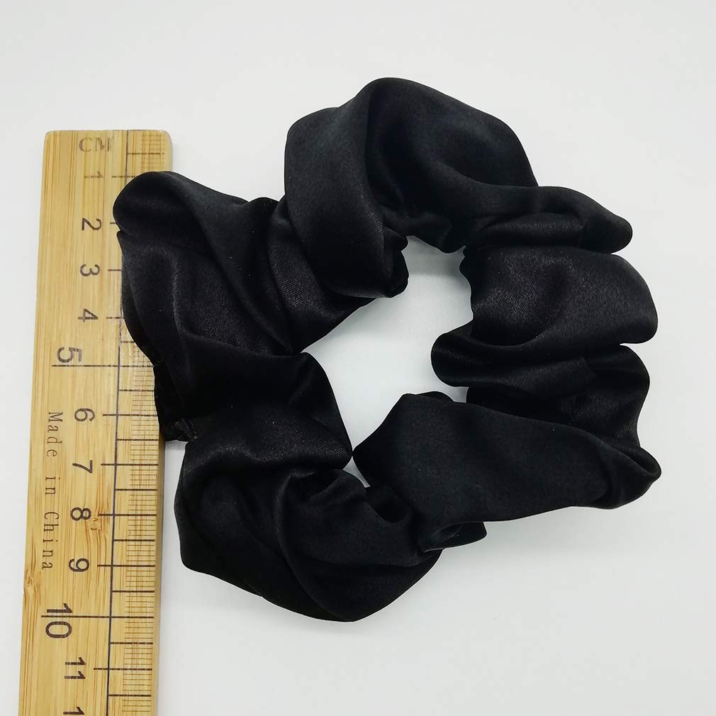 Maxfeel 100% Pure Muberry Silk Hair Scrunchie Multicolor (black) by Maxfeel