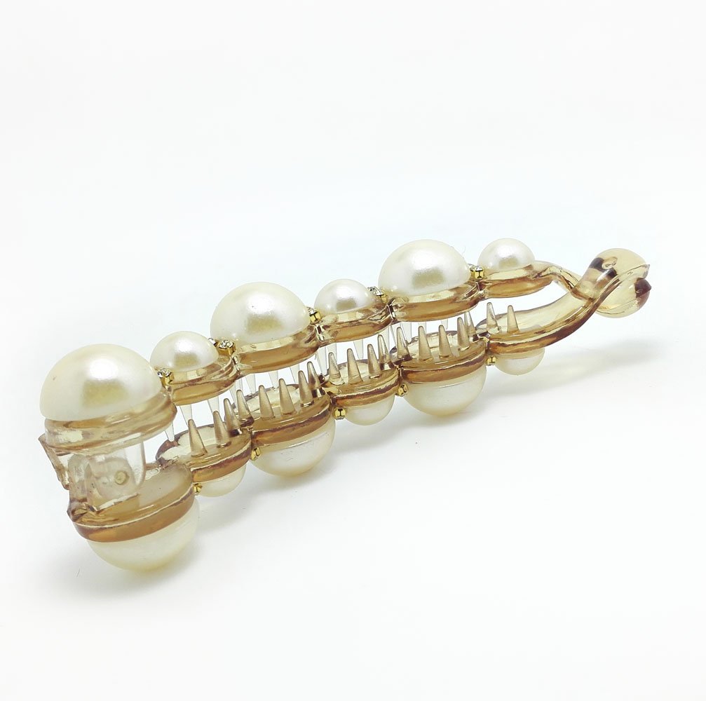 Meilliwish Pearl Banana Hair Clip (H49)(Brown)